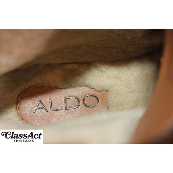 ALDO Boots Mens Size US 8  (EU 41)  Black Leather Fur Lined Blue Sole - Picture 7 of 7